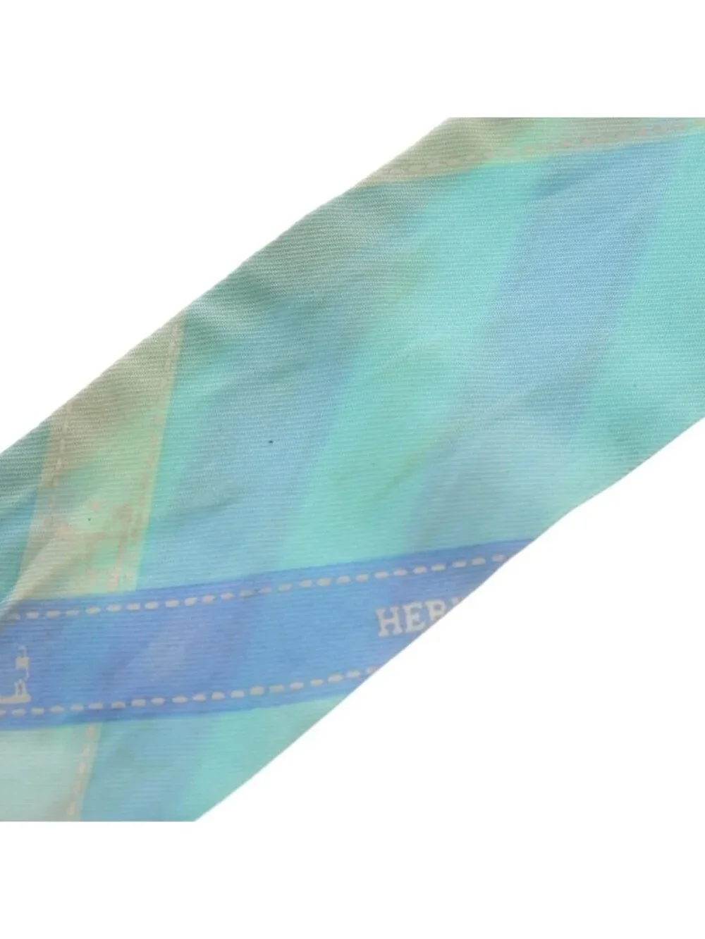 Hermes Twilly Bolduc Ribbon Blue Scarf - Picture 6 of 6